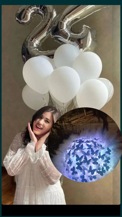 Sharlar vozdushniy geliviy uchar sharlar+Gul buket kapaleyli