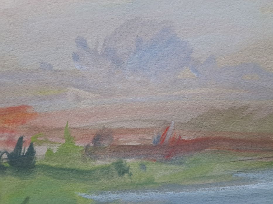 Pictură,tempera,"Lac Băneasa",İlie Ardeleanu(n.1926 -d.1997)
