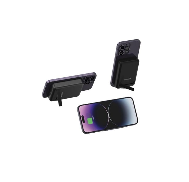 Power bank Green Lion с беспроводной зарядкой, 10000 мА/ч.