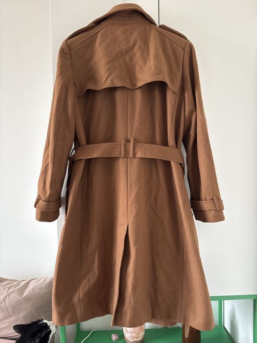 dkny trench палто, вълна, кафяв, размер 8(38-40)