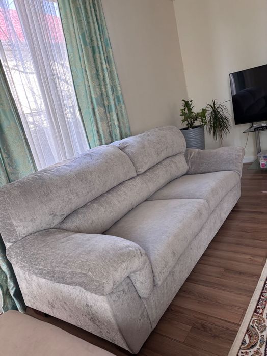 Американский диван серый бархат с матрасом