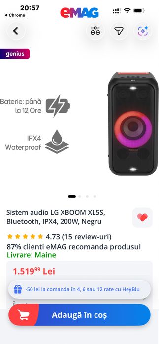 Boxe portabile Lg xboom xl5s