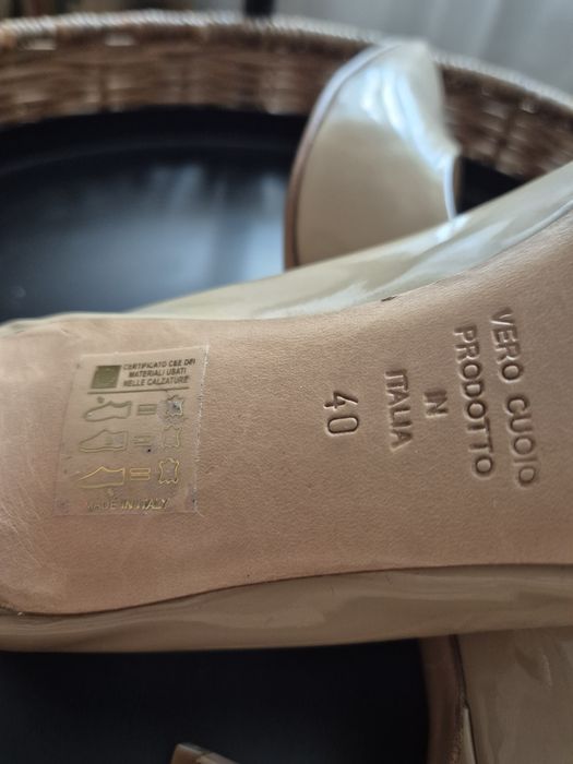 Stiletto nude 40, piele naturala