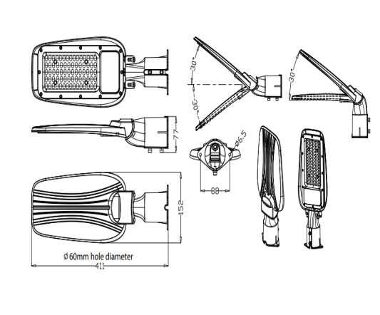 LED Уличен Осветител 50W Horoz с 2г гаранция