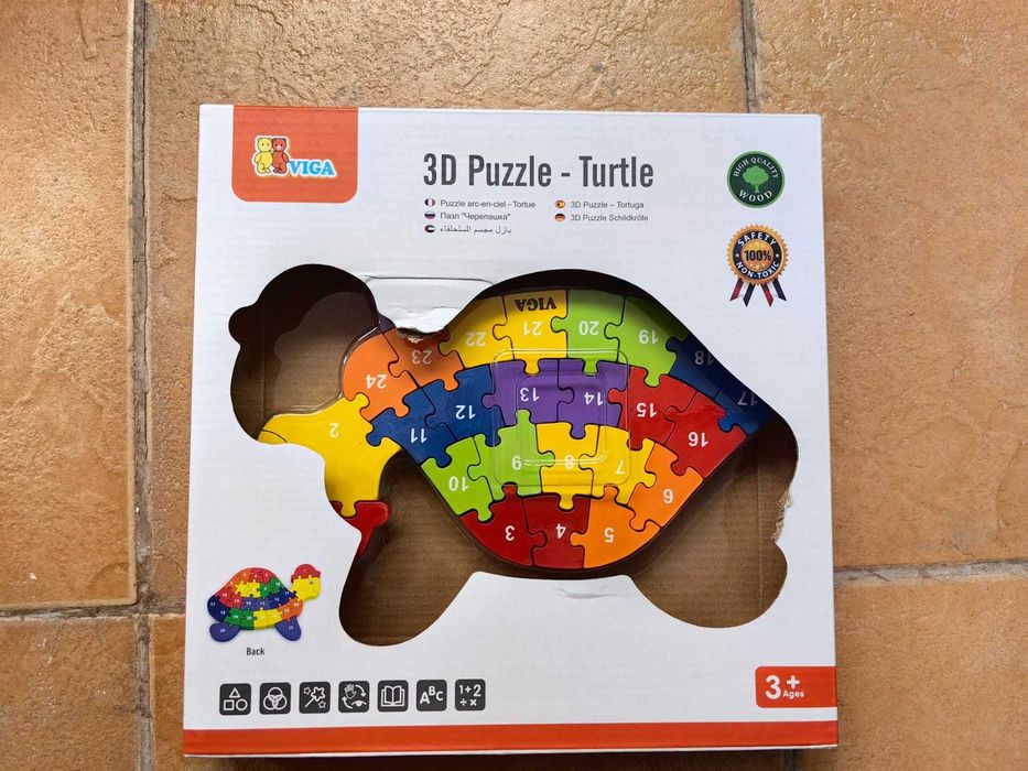 Дървен 3D пъзел – Костенурка от VIGA Toys и плюшени играчки