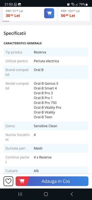 Periuta de dinti electrica oral b