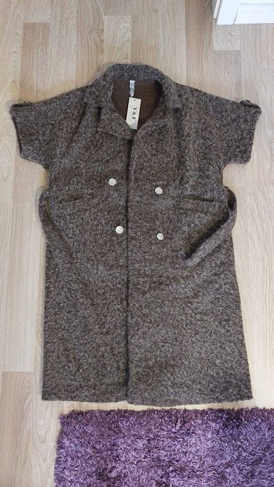 Cardigan gros, maro-stil oversized