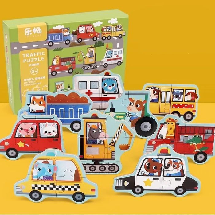 Пазлы в коробке из 2-10 деталей