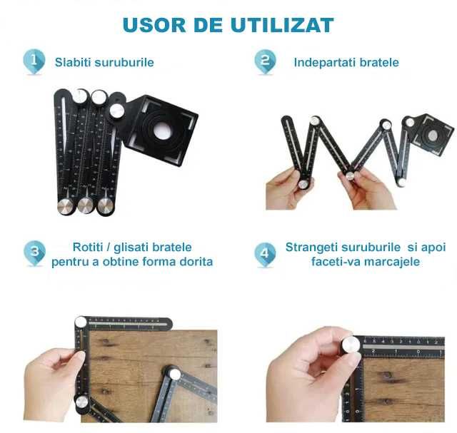 Sistem pliabil gresie / faianta, rigla 6 segmente si 5 gauri