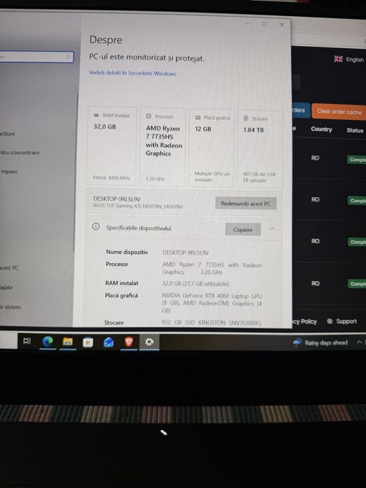 Laptop gaming TUF GAMING A15 - Aproape nou, detin factura
