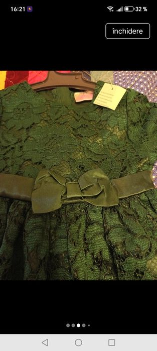 Rochie dantela verde 18-24 luni