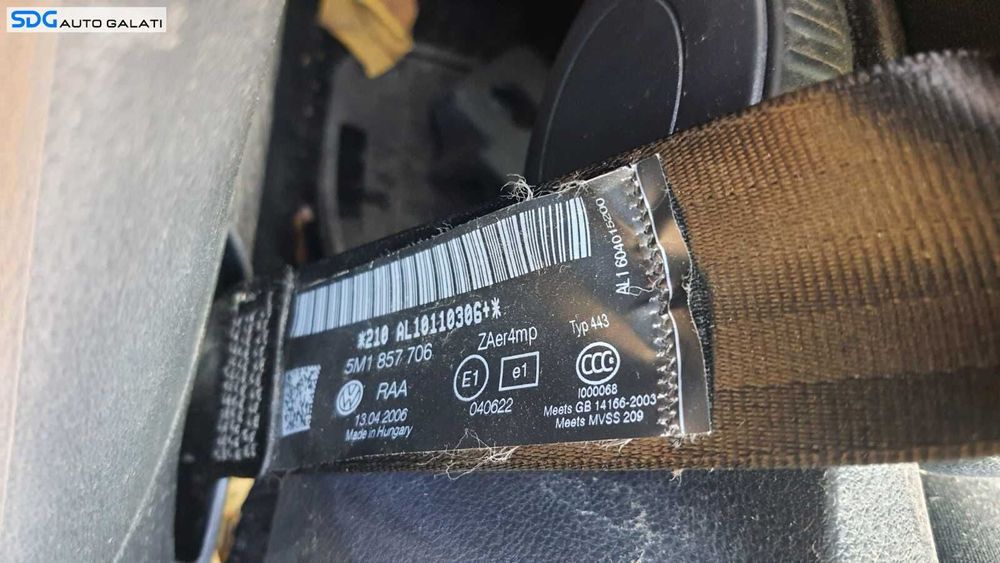 Centura Siguranta Dreapta Fata Pasager Volkswagen Golf 5 Plus 2004 - 2008 Cod 5M1857706 [C1483]