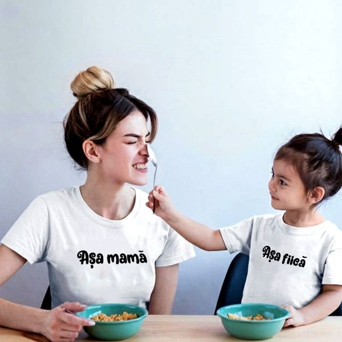 Set tricouri personalizate „Asa mama”, „Asa fiica”