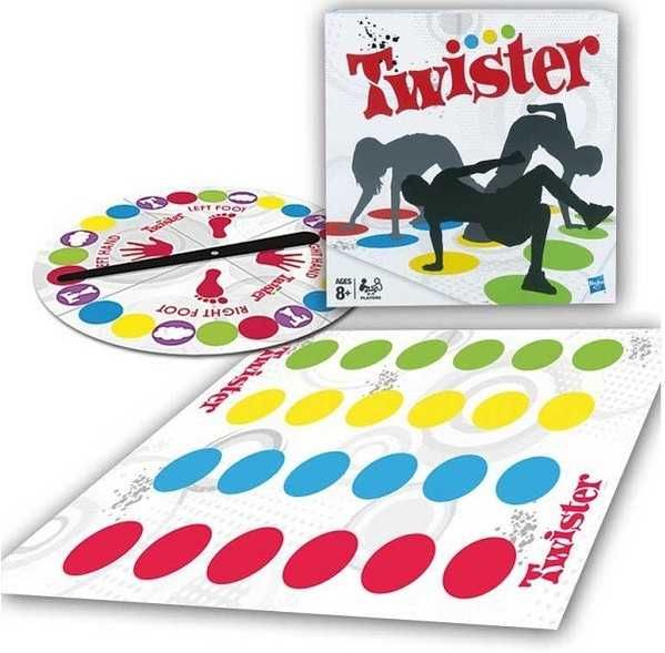 2в1 Twister игра с голяма мушама+Twister за пръсти+часовник с стрелка