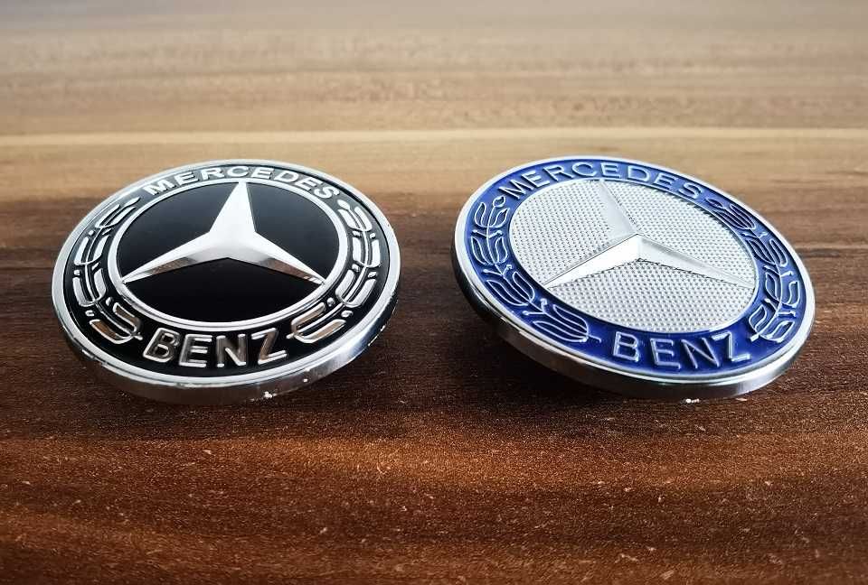 Емблема Мерцедес Mercedes Benz Тапа с две краета 57мм 3-ри цвята