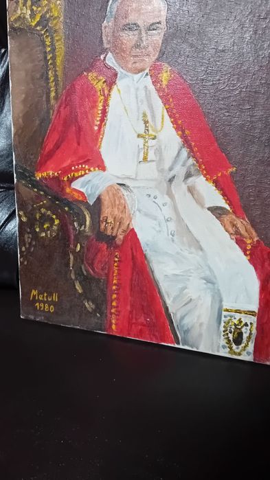 Рисувана  икона-картина.Авторска картина Папа Йоан  Павер ||.