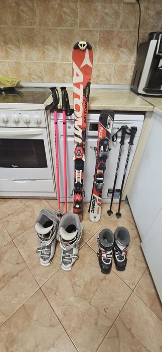 Ски, ски обувки и щеки