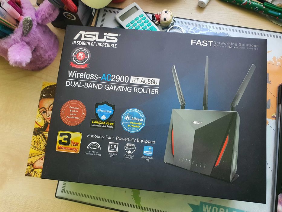 Router ASUS RT-AC86U AC2900 – stare impecabilă, cutie și accesorii originale