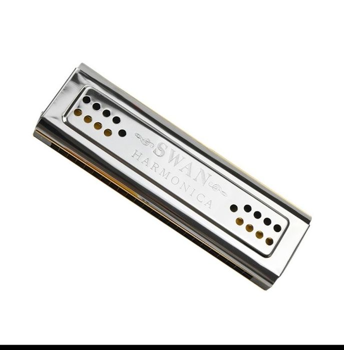 Muzicuță dublă cromată Swan Harmonica – sunet de calitate!