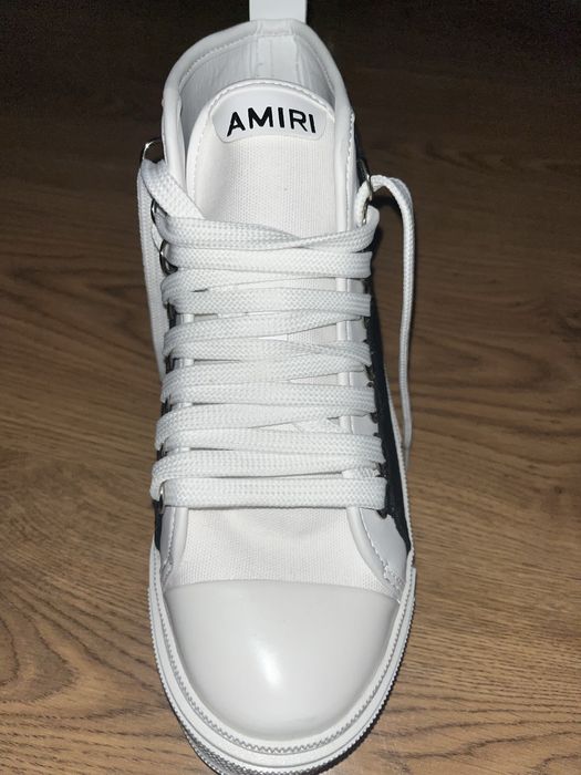 adidasi amiri high negru cu alb