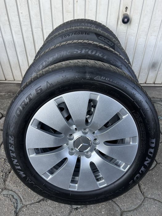 Jante aliaj 5x112mm, anvelope 205/60 R16, Mercedes, Audi VW Skoda Seat