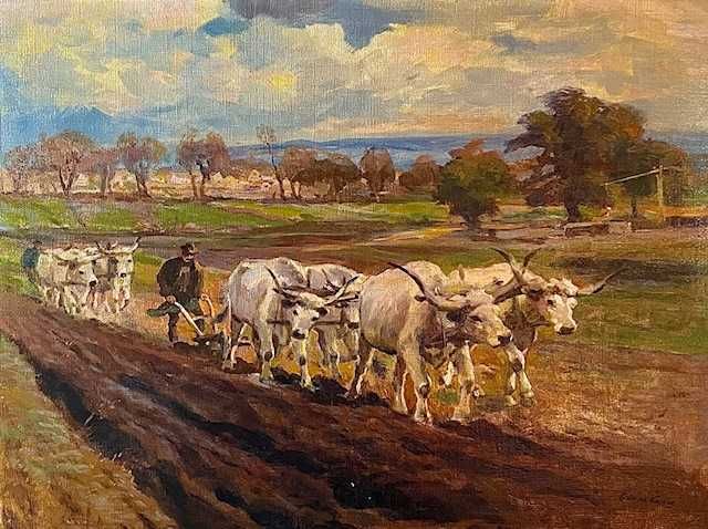 IMPECABIL! Tablou DE COLECTIE, Vechi, Mare 80x60cm+Rama, semnat Cserna Károly (1867-1944)