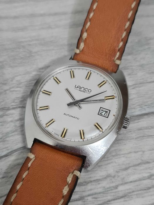 Ceas Lanco Automatic Date Textured Dial 1970 Vintage colectie