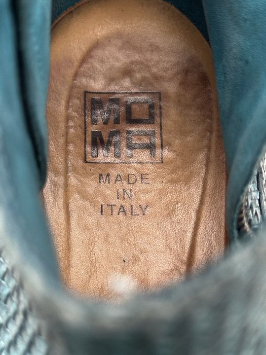 Euc Moma Woven leather double zip ankle booties 40o