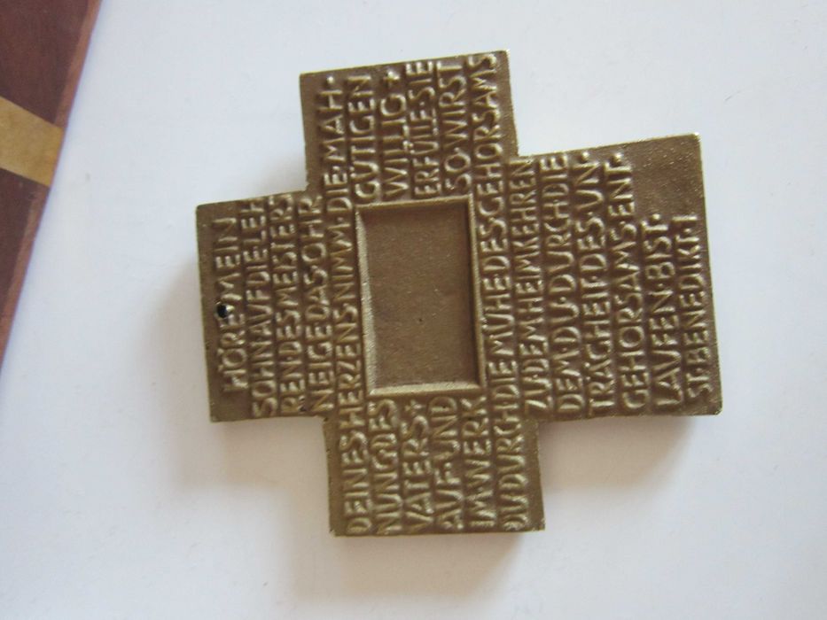 cadou rar bronz masiv Egino Weinert Sf. Benedict protectorul copiilor