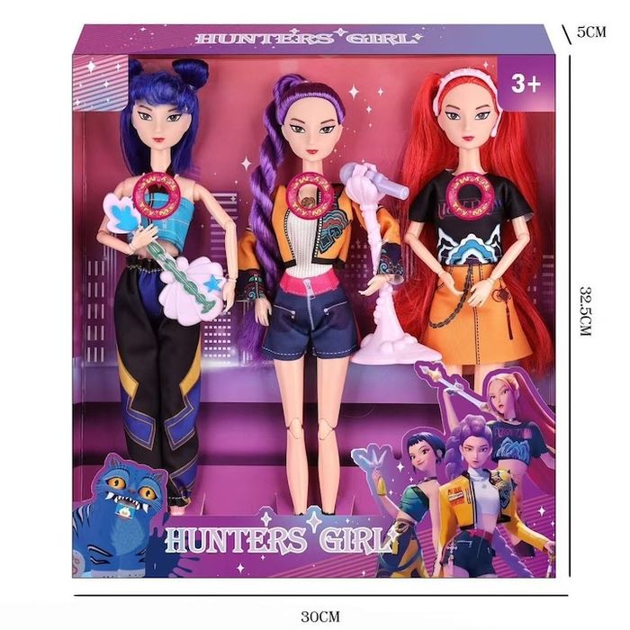 Set papusi K-POP Witch Hunter Girls, set de 3 (Rumi, Mira, Zoe)