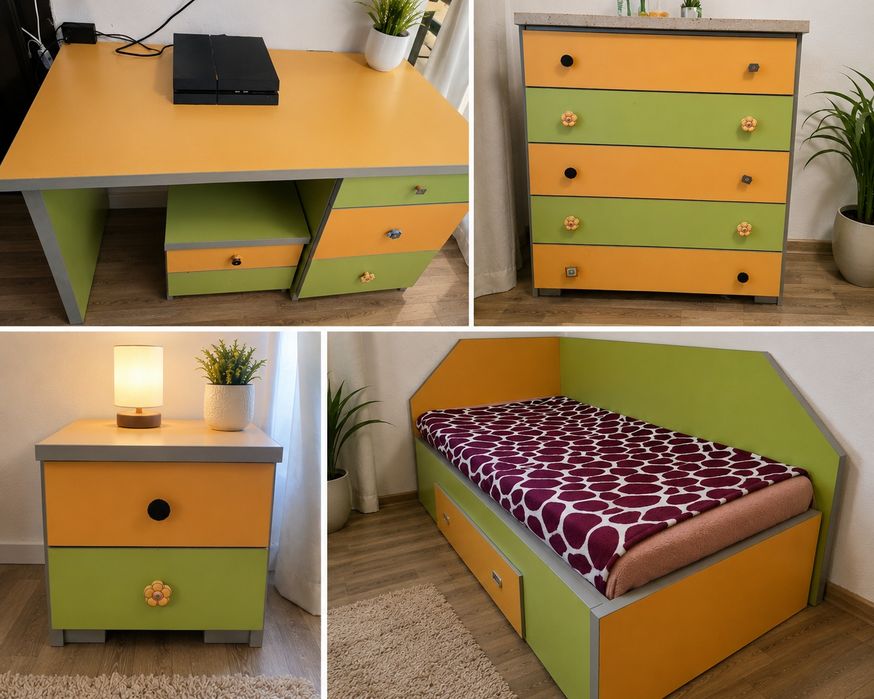 Mobilier cameră copii compus din 4 piese
