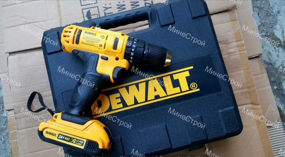 Акумулаторен ударен винтоверт DeWalt 24V с 2 батерии 5Ah Девалт