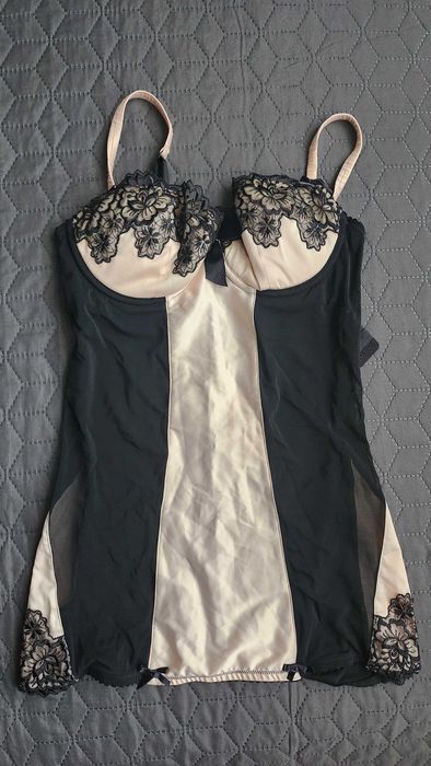 Дамски потник с ликра - черен и бежав