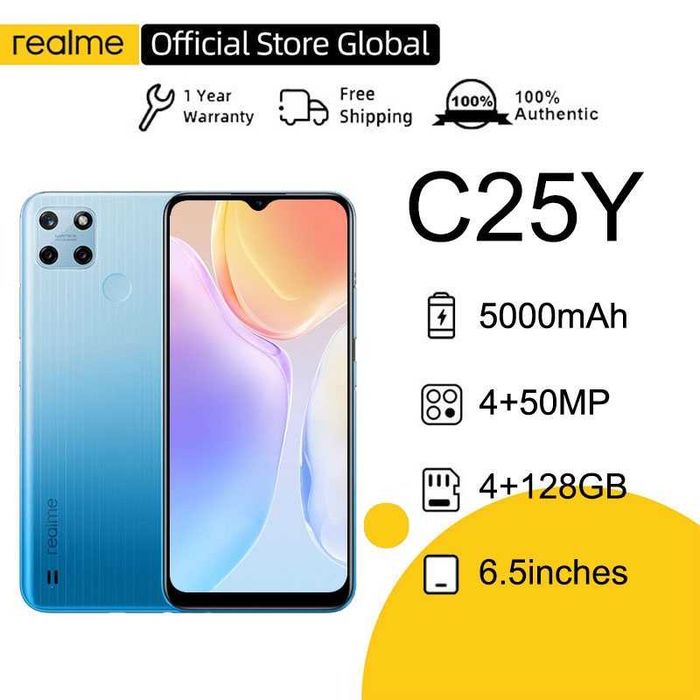 Telefon Realme C25y memorie 128GB 4G Dual Sim Display 6.5" Gri Nou Sigilat