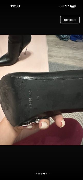 Botine cu toc argintiu Alani