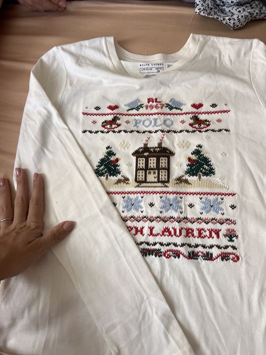 Детска блуза с дълъг ръкав и бродерия на Polo Ralph Lauren