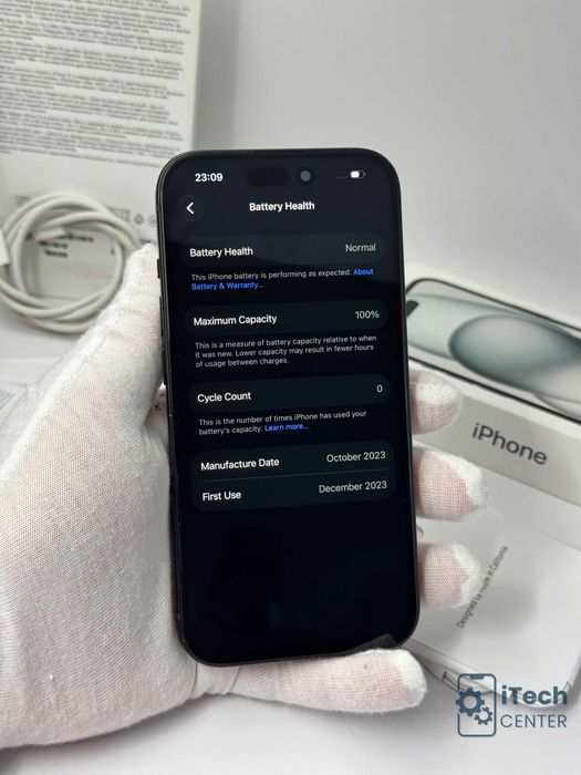 iPhone 15, 128GB, Black, 100% батерия, КАТО НОВ, ГАРАНЦИЯ!