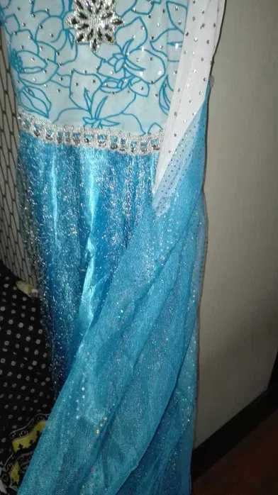 Rochie rochita Frozen NOUA Elsa cu trena 2 3 4 5 6,7,8,9 10 ani