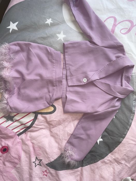 Детски сет с пера лилав цвят