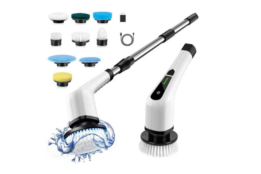 Perie Electrica Curatat Rotativa Fara Fir 5000mAh Maner Telescopic 137cm