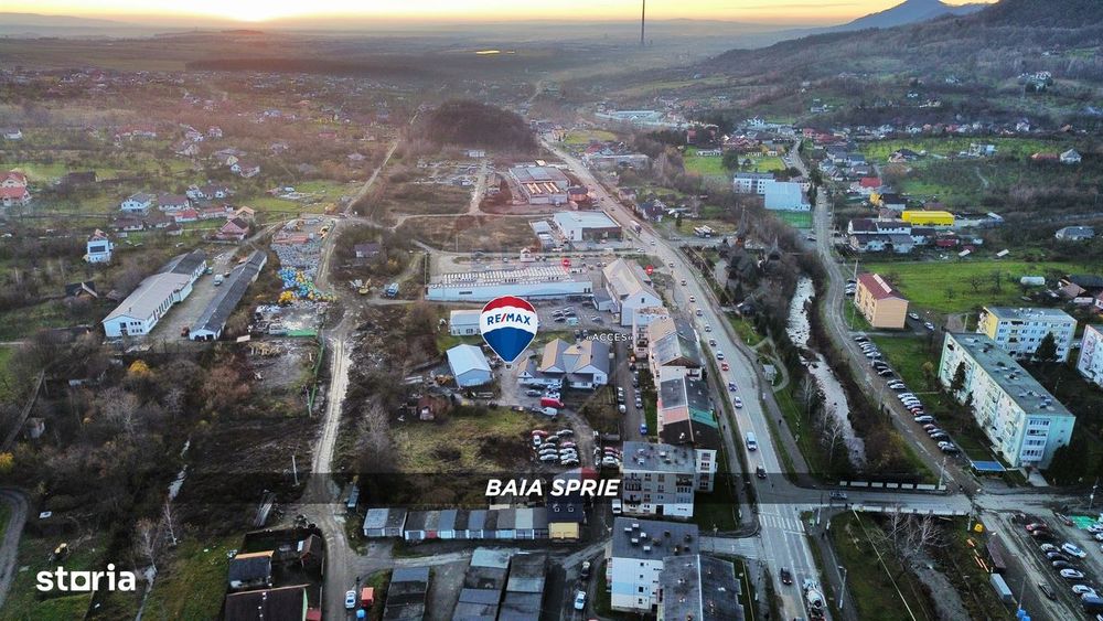 Teren 6,820mp, service, birouri si 2 hale in Baia Sprie zona Centrala