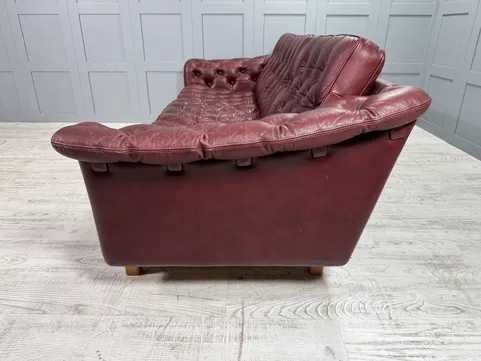 Винтидж диван 3-ка естествена кожа Р473-Д