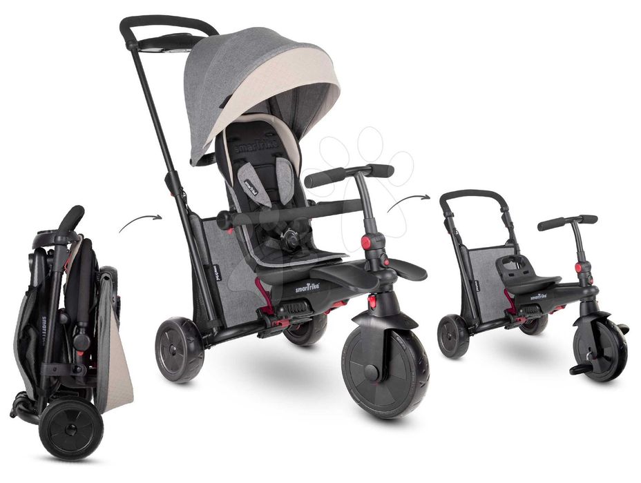 Tricicletă pliabilă smarTrike smarTfold 7 în 1 TouchSteering, gri, stare foarte bună