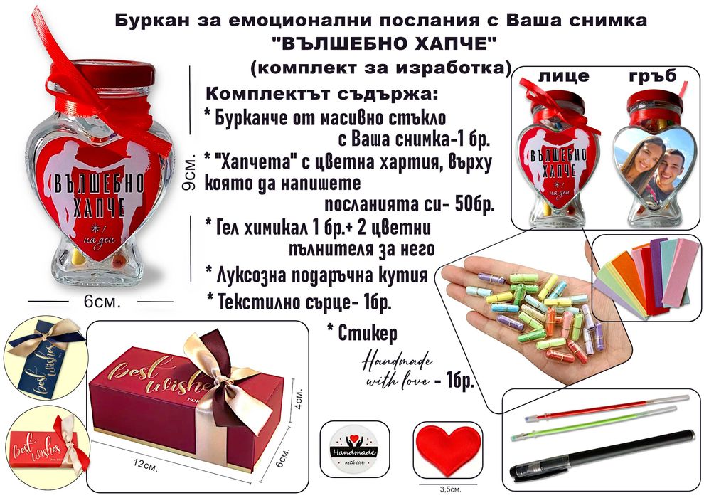 Комплекти за емоционални послания-"Направи сам"подарък ,с Ваша снимка