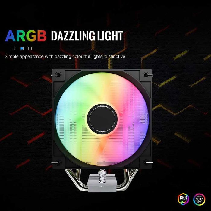 Cooler CPU Aer TZMRIT KF420 DGT ARGB cu afișaj de temperatură, pentru Intel LGA 1700/1200/115X/1851/1366/2011, pentru AMD AM4/AM5 (KF401)