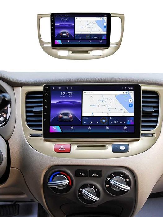 Navigatie Android 14 KIA Rio 2 2005-2011 1/8 Gb Waze CarPlay +CAMERA