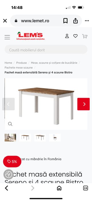 Set masa cu 4 scsune