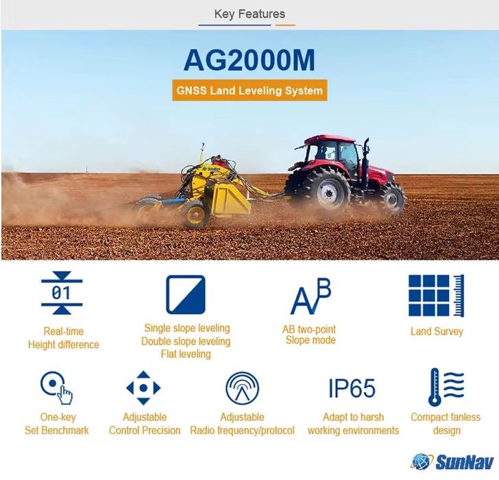 Sunnav AG2000 GNSS Eng zamonaviy Android GPS yer tekislash moslamasi