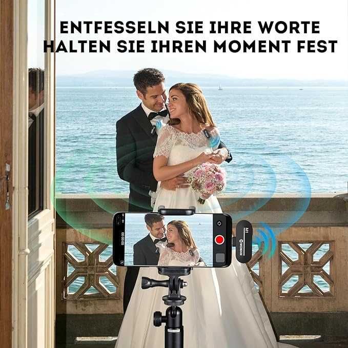 Безжичен микрофон с шумопотискане за смартфон, iPhone, таблет , лаптоп