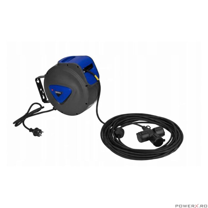 Cablu electric prelungitor cu tambur retractabil automat, 15 m,3 x 1.5